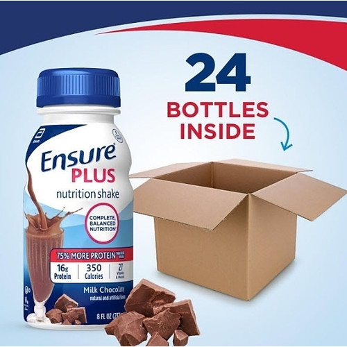 Ensure Plus Chocolate, 8 Fluid Ounce, 24 Per Case